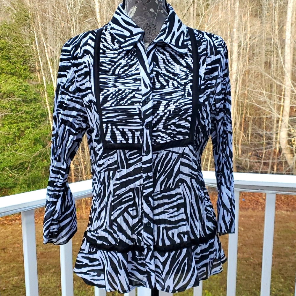 NY Collection zebra top